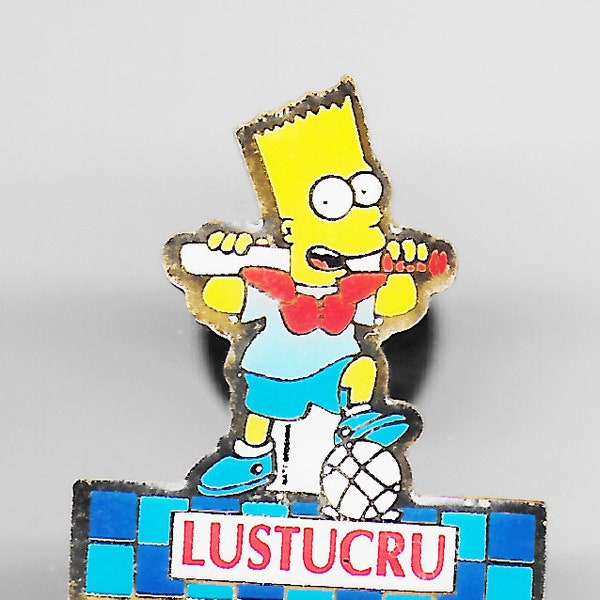 Vintage BART SIMPSON Lustucru Pin, Enamel Pin, Pinback, Hat Pin, The Simpsons, Homer, Lisa, Marge, Maggie, French