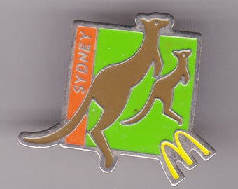 Vintage Sydney McDonald&#39;s Lapel Pin, Enamel Pin, Pinback, Coke, McNuggets, Big Mac, Ronald, Kangaroo, Australia, Melbourne, 90s
