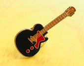 Vintage GIBSON LES PAUL Electric Guitar Pin, Enamel Pin, Lapel, Hat, Pinback, Heavy Metal, Punk, rock n roll, Grunge, 80s