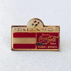 Vintage COCA COLA AUSTRIA Italia 90 World Cup Lapel Pin, Enamel Pin, Pinback, Coke, Soccer, Football, 1990