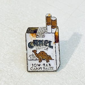 Vintage CAMEL LIGHTS Cigarette Pack Lapel Pin, Enamel Pin, Pinback, 90s, 80s, Budweiser, Winston, Lucky Strike, Marlboro