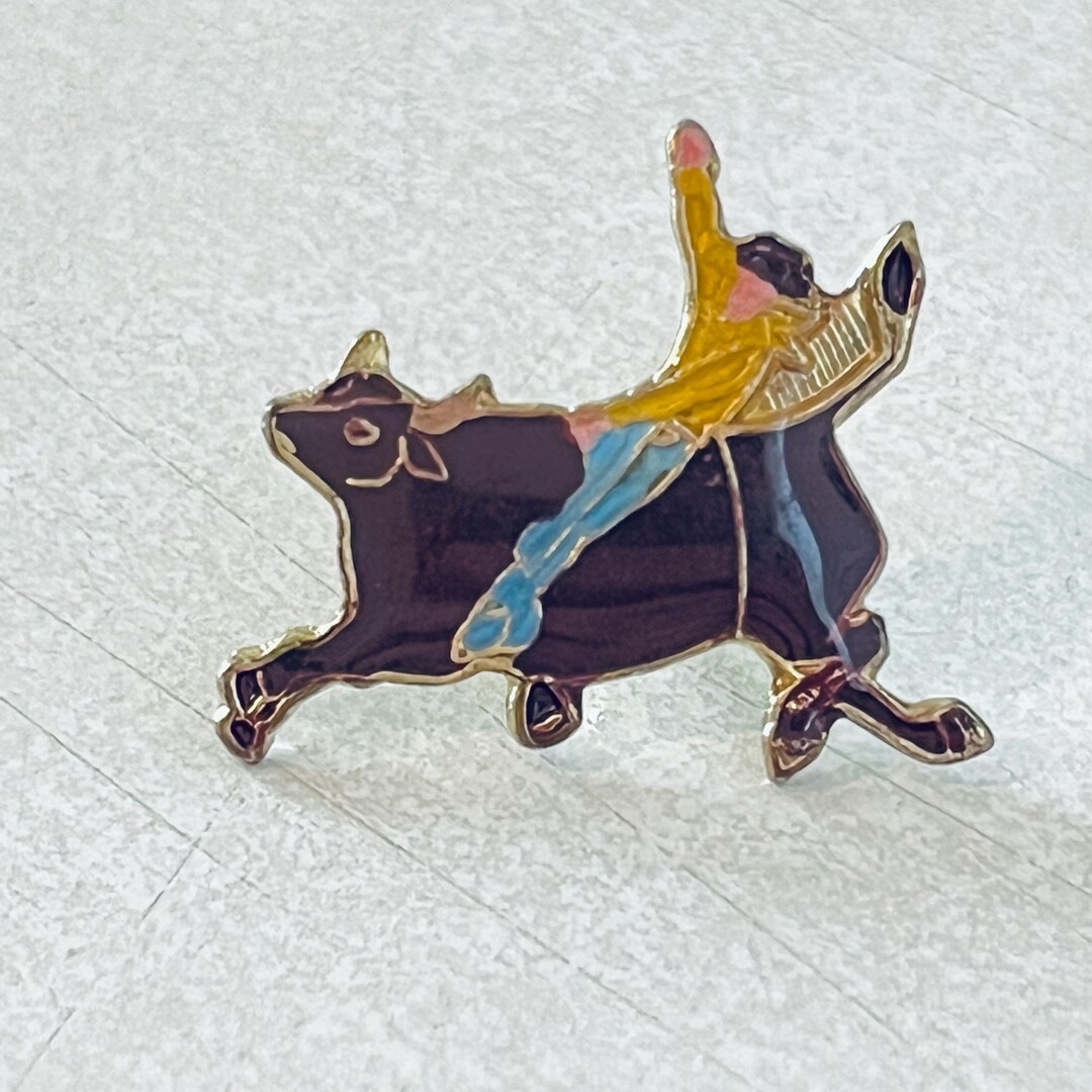 Vintage COWBOY Rodeo Lapel Pin, Lone Star, Enamel Pinback, Texas ...