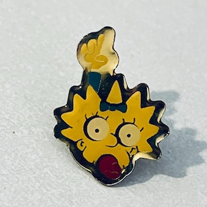 Vintage MAGGIE SIMPSON Lapel Pin, Enamel Pin, Pinback, Hat Pin, The Simpsons Homer Bart Lisa Marge