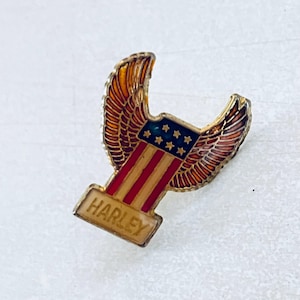 Vintage HARLEY WINGS #1 Lapel Pin, Enamel Pin, Pin back, Hat Pin, Harley Davidson, 70s, Playboy, Biker, Easy Rider, Americana