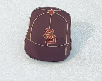 Pin de solapa vintage de los SAN DIEGO PADRES para gorra de béisbol, pin esmaltado, insignia para gorra, MLB, años 80, California, Chargers