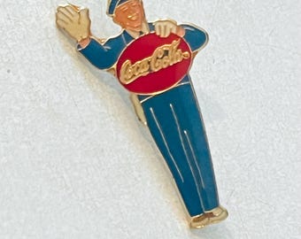 Pin de solapa vintage de repartidor de Coca-Cola, pin esmaltado, Coca-Cola, Pepsi, refresco, años 80