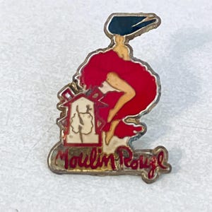 Vintage  MOULIN ROUGE French Lapel Pin, Enamel Pin, Pinback, Paris France