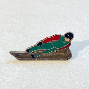 Vintage SKI JUMPER Lapel Pin, Enamel Pin, Pin back, Hat Pin, 70s, Vale, K2, Snowboard, Head, Columbia, Jump