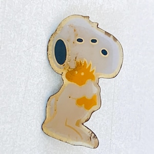 Vintage SNOOPY & WOODSTOCK Cute Lapel Pin, Enamel Pin, Pinback, Hat Pin, Peanuts, Charlie Brown