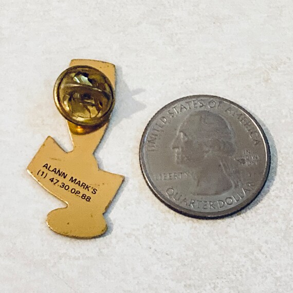 Vintage Champagne Glass Lapel Pin, Enamel Pin, Pi… - image 2