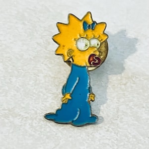 Vintage MAGGIE SIMPSON Lapel Pin, Enamel Pin, Pinback, Hat Pin, The Simpsons Homer Bart Lisa Marge