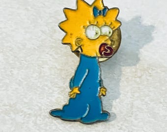 Pin de solapa vintage de MAGGIE SIMPSON, pin de esmalte, pinback, pin de sombrero, Los Simpsons Homer Bart Lisa Marge