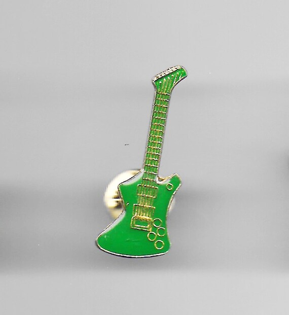 Vintage Bc Rich Mockingbird Green Electric Guitar Pin Enamel Pin Lapel Hat Pinback Heavy Metal Punk Rock Washburn 70s 80s