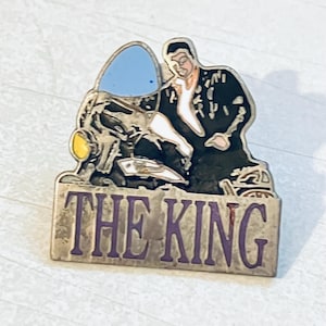 Vintage Elvis Presley Motorcycle Pin, Enamel Pin, Lapel, Hat, Pinback, Music, The King, Graceland