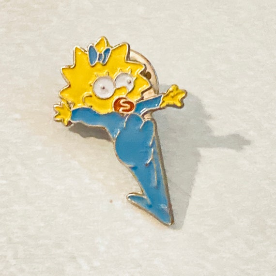 Vintage Sad BART SIMPSON Bummed Out Pin Enamel Pin Pinback 