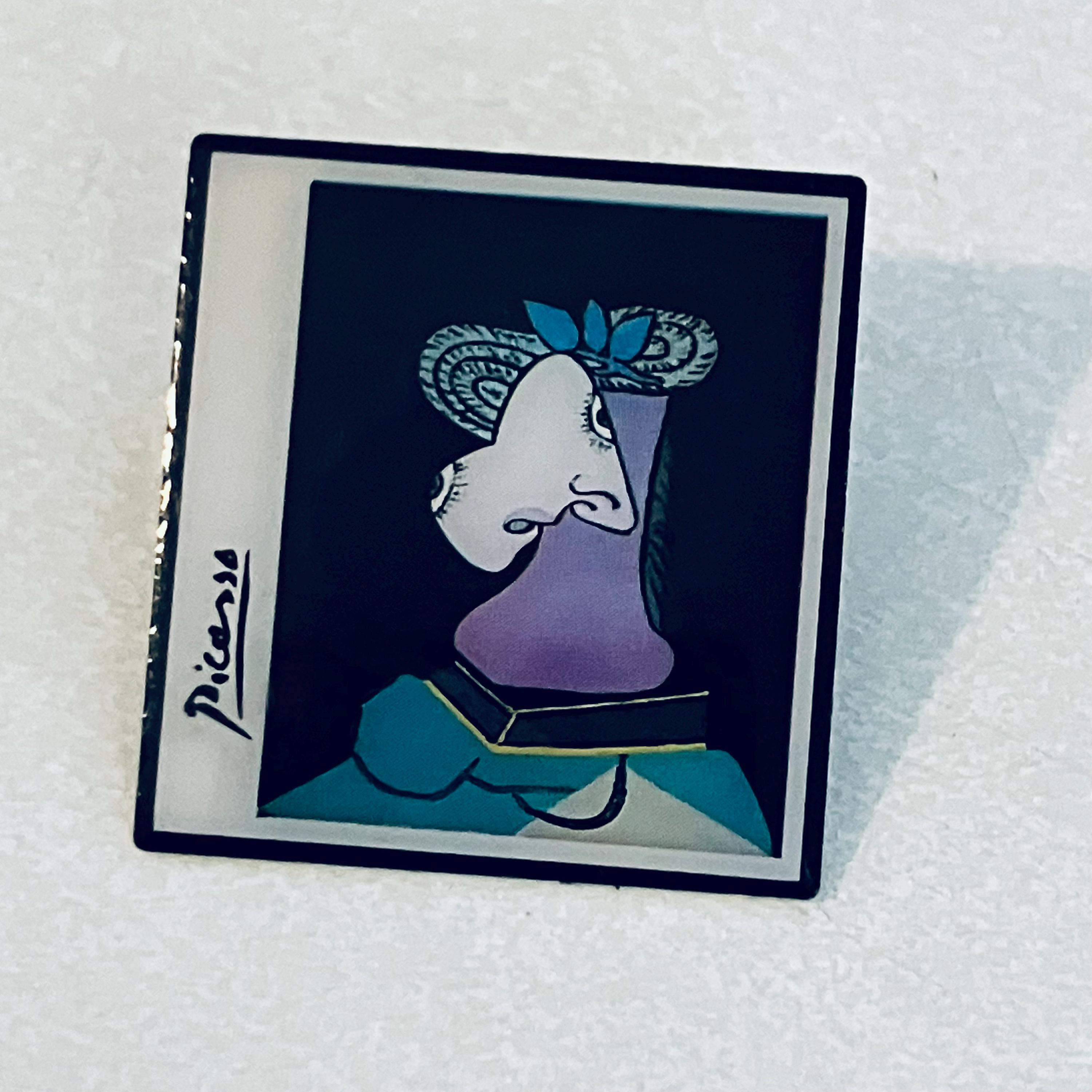 Vintage PABLO PICASSO PAINTING Lapel Pin, Enamel Pin, Pinback