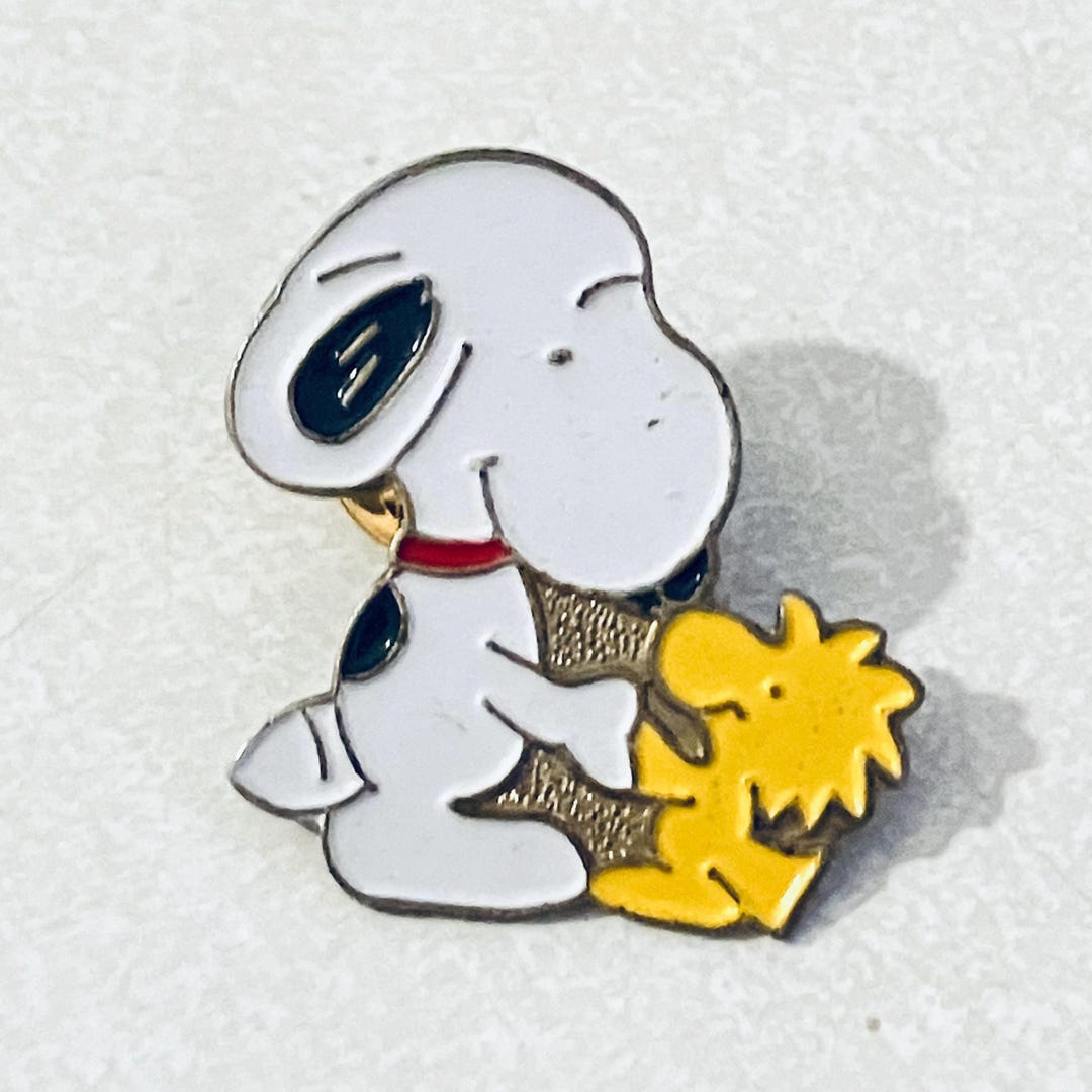 Snoopy Jacket Pin Vintage SNOOPY & WOODSTOCK Cute Lapel Pin, Enamel Pin, Pinback, Hat Pin ...