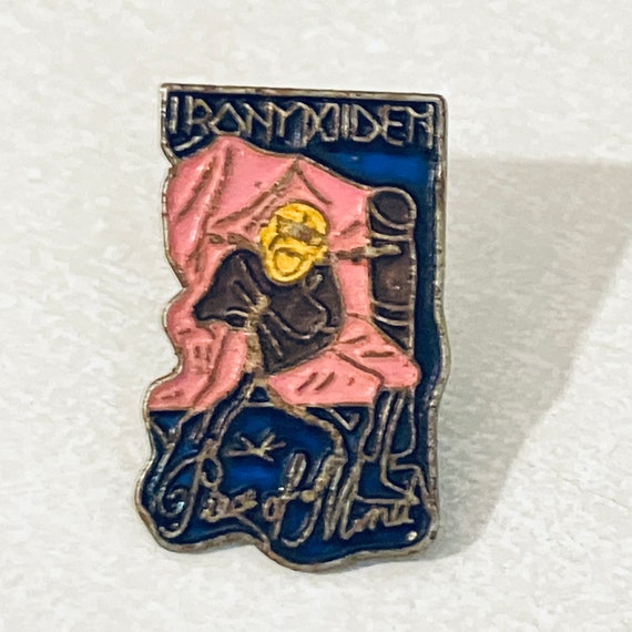 Vintage IRON MAIDEN Piece of Mind Lapel Pin, Enam… - image 1