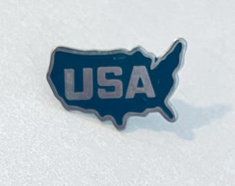 Vintage Patriotic USA Lapel Pin, Enamel Pinback, Hat, Texas, Americana, 70s, 80s