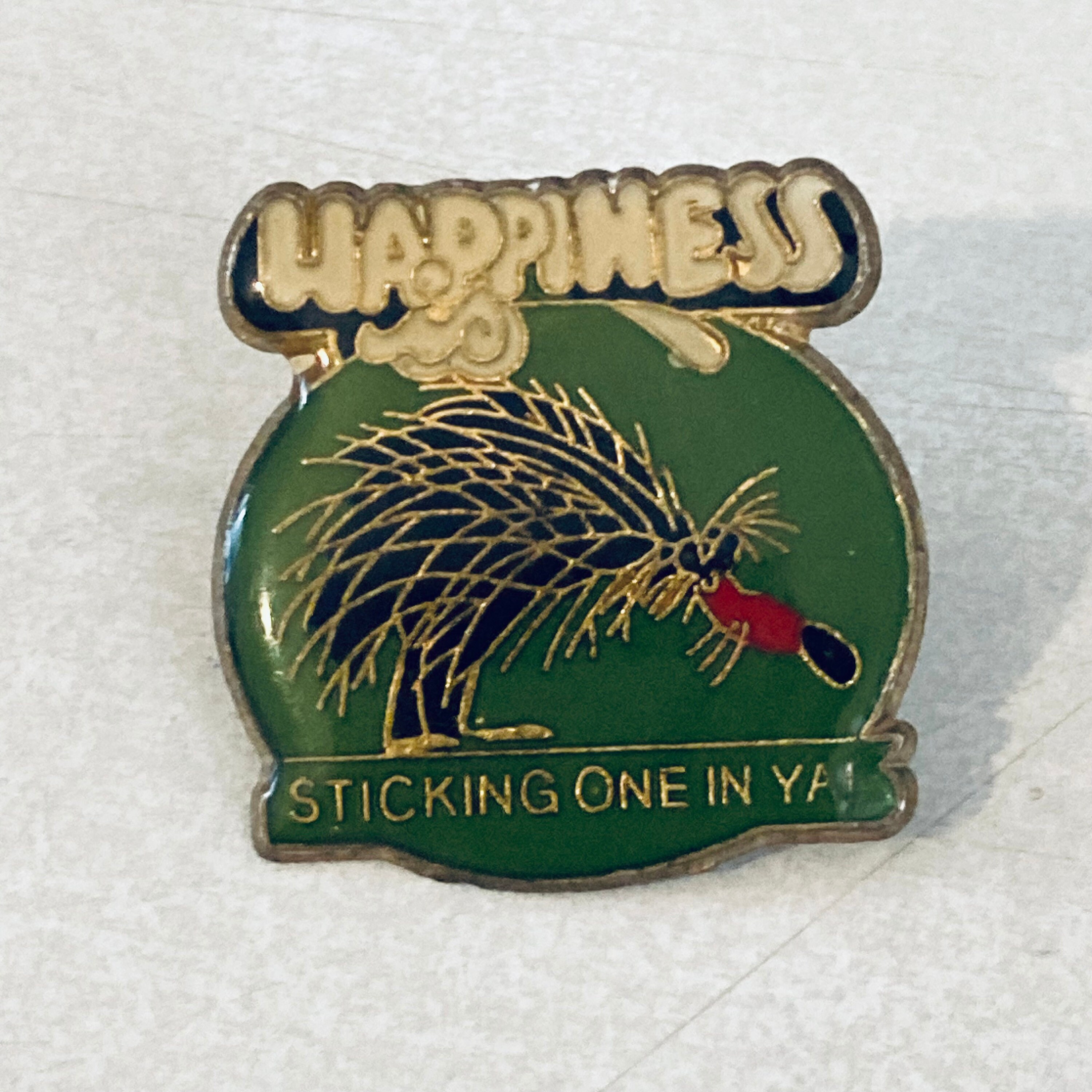 Vintage happiness Sticking One in Ya Novelty Lapel picture