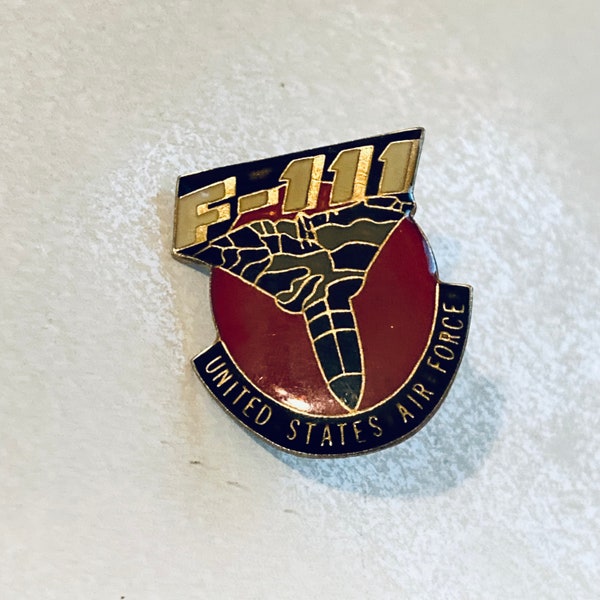 Vintage F-111 United States Air Force Lapel Pin, Enamel Pin, Pinback, Hat Pin, Top Gun, USA, Americana, Fighter Jet