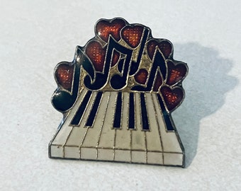 Vintage PIANO Love Lapel Pin, Enamel Pin, Pinback, Hat Pin, Piano Man, Yamaha, Fender Rhodes, Organ, Keyboard
