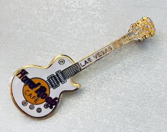 Vintage HARD ROCK CAFE Las Vegas Guitar Lapel Pin, Enamel Pin, Hat, Pin back, rock n roll, Gambling, Poker, Nevada Casino