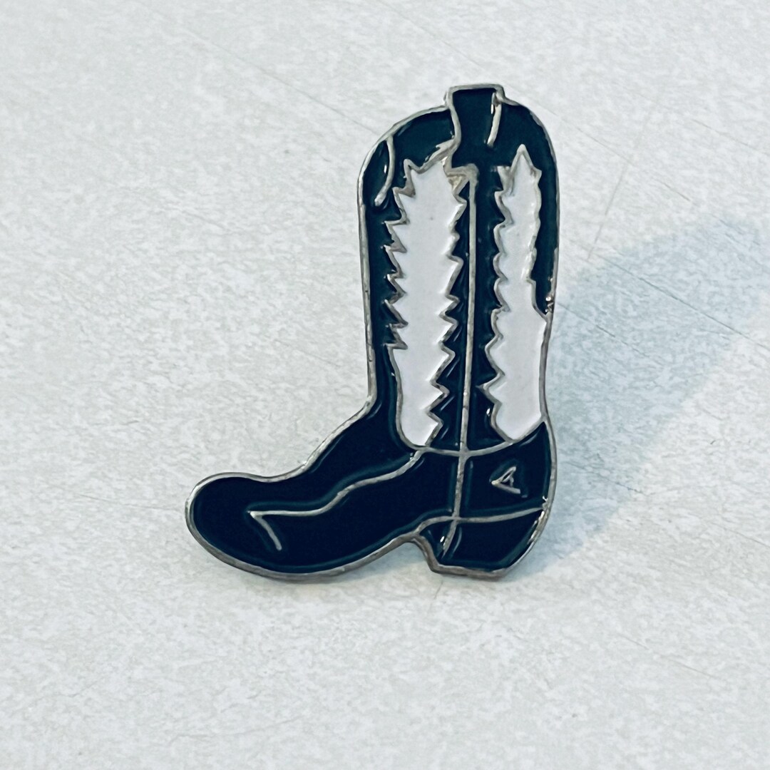 Vintage COWBOY BOOT Lapel Pin, Lone Star, Enamel Pinback, Texas, Austin ...