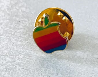 Vintage APPLE Computer Logo Anstecknadel, Emaille Pin, Pinback, Hutnadel, 80er Jahre, Nintendo, iMac, XS, Sega, RAR