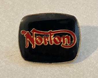 Vintage NORTON Logo Motorcycle Lapel Pin, Enamel Pinback, Badge, Harley Davidson, 80s, Biker, Easy Rider, Ducati, Triumph