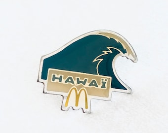 Vintage McDONALD&#39;S HAWAII Lapel Pin, Enamel Pin, Pinback, Coke, McNuggets, Big Mac, Ronald, Honolulu, Maui, Waikiki, Surfer, USA