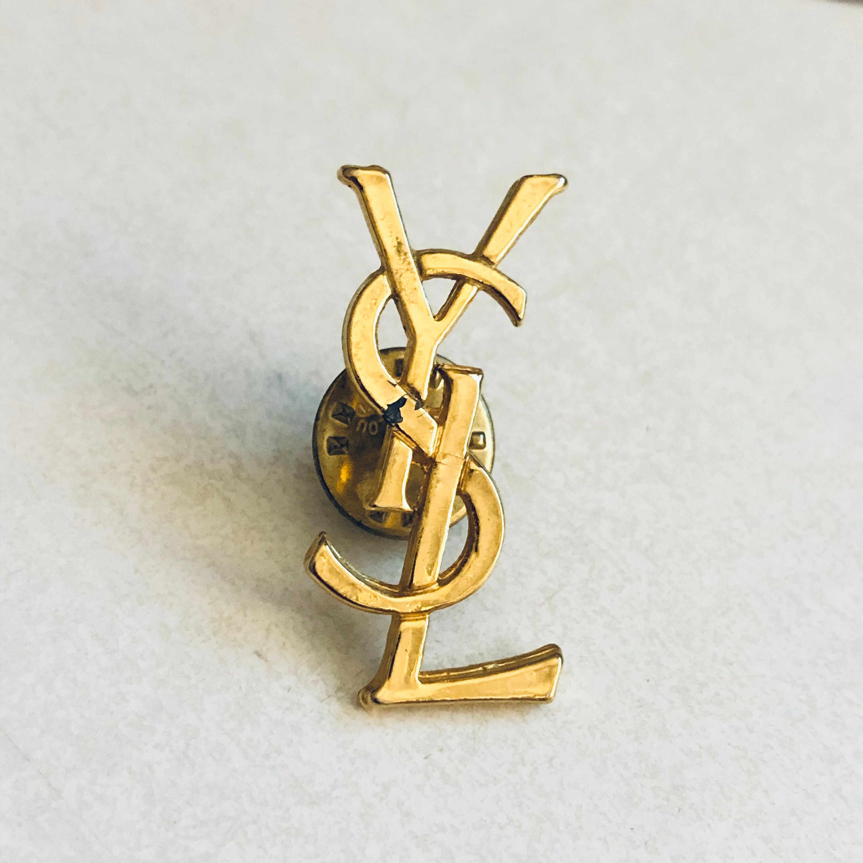Vintage YSL Logo Lapel Pin Enamel Pin Pinback Hat Pin 70s Etsy