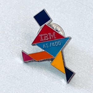Vintage IBM AS400 Computer Logo Lapel Pin, Enamel Pin, Pinback, Hat Pin, 90s, iMac, Apple, Sega, Dell, Microsoft Windows 95