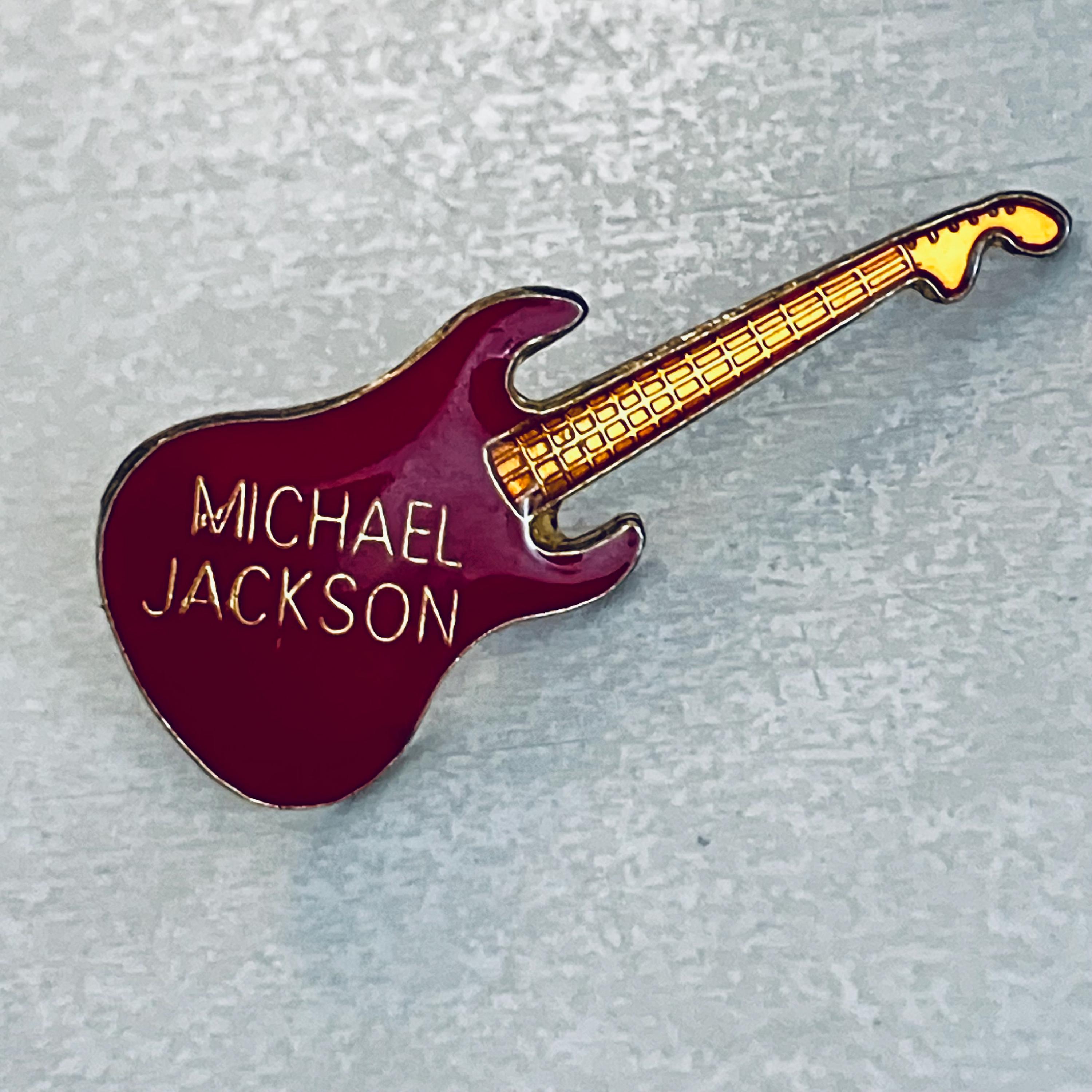 Vintage MICHAEL JACKSON Guitar Lapel Pin, Enamel Pin, Pinback, Hat