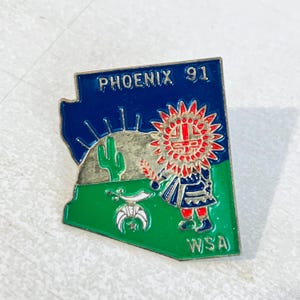Vintage PHOENIX Arizona State Lapel Pin, Enamel Pin, Pin back, Hat Pin, Grand Canyon, Sedona, Tucson