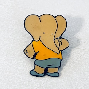 Vintage BABAR Elephant Lapel Pin, Enamel Pin, Pinback, Hat Pin, Paddington Bear, Elephant