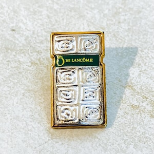 True Vintage Lancôme O Parfüm Flasche Anstecknadel, Emaille Pin, Paris, Frankreich, 80er, 90er Jahre, kultig, selten