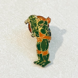 Vintage Michelangelo Thumbs Up Teenage Mutant Ninja Turtle Pin, Enamel Pin, Pinback, Hat Pin, 80s, 90s, Sonic, Simpsons, X-Men, Spiderman