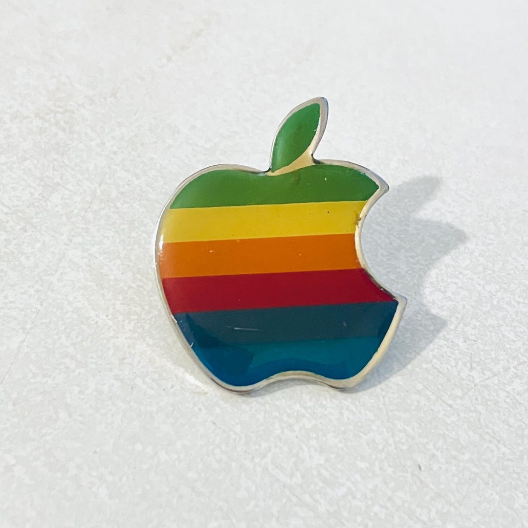 Vintage APPLE Computer Logo Lapel Pin, Enamel Pin, Pinback, Hat Pin ...