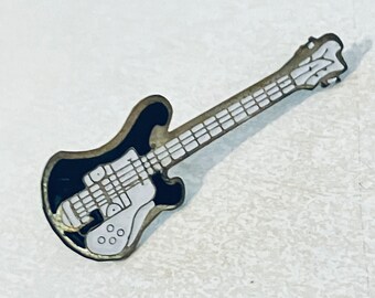 Vintage RICKENBACKER BASS Electric Guitar Lapel Pin, Enamel Pin, Pinback, Hat Pin, Heavy Metal, Punk, Rock n Roll, Music