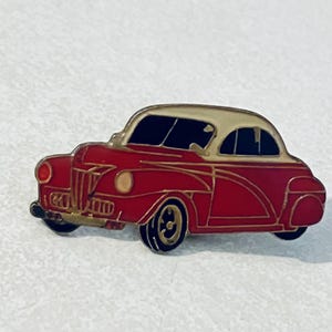 Vintage Lowrider Car Lapel Pin, Enamel Pin, Pinback, Hat Pin, Classic Car, 1940s, Rockabilly, Muscle, Chevy, Buick, 1941 Ford Super Deluxe