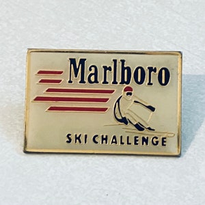 Vintage MARLBORO Ski Challenge Skier Lapel Pin, Enamel Pin, Pinback, 90s, 80s, Budweiser, Winston, Lucky Strike, Camels