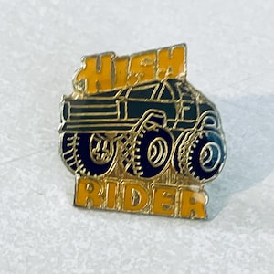 Vintage HIGH RIDER 4x4 Automobile Lapel Pin, Enamel Pin, Pinback, Hat Pin, Classic Car, Jeep, Truck, Suv, 70s, 80s, Chevy, Bigfoot