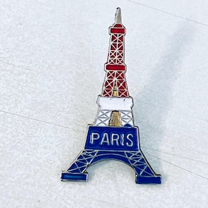 Vintage Französisch PARIS Eiffelturm Anstecknadel, Emaille Pin, Pinback, Frankreich, Europäisch