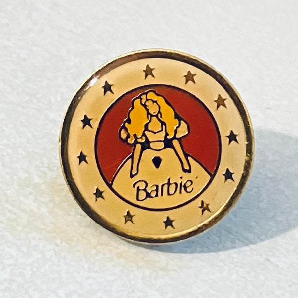 vintage épinglette logo poupée BARBIE, épinglette en émail, épingle dans le dos, épingle à chapeau, Saint-Valentin, coeur, amour, années 80, Jem, Betty Boop