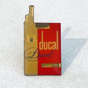 Vintage DUCAL Cigarettes Lapel Pin, Enamel Pin, Pinback, 70s, 80s, Budweiser, Winston, Lucky Strike, Marlboro