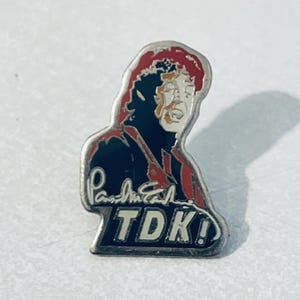 Vintage PAUL MCCARTNEY TDK Lapel Pin, Enamel Pin, Pin back, Hat Pin, The Beatles, The Who, Rolling Stones, John Lennon, Wings, Rare