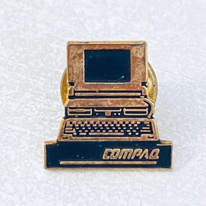 Vintage COMPAQ Desktop Computer Lapel Pin, Enamel Pin, Pinback, Hat Pin, 90s, iMac, Apple, Sega, Dell, Microsoft