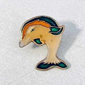 Vintage Cute DOLPHIN Lapel Pin, Enamel Pin, Pinback, Hat Pin, Killer Whale, Shamu, Manatee