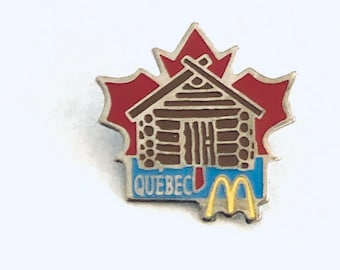 Vintage CANADA McDonald&#39;s Lapel Pin, Enamel Pin, Pinback, Coke, McNuggets, Big Mac, Ronald, Quebec, Montreal, Log Cabin